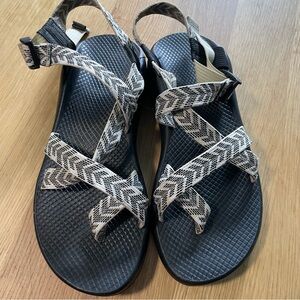 Chaco Black and White Adventure Sandals